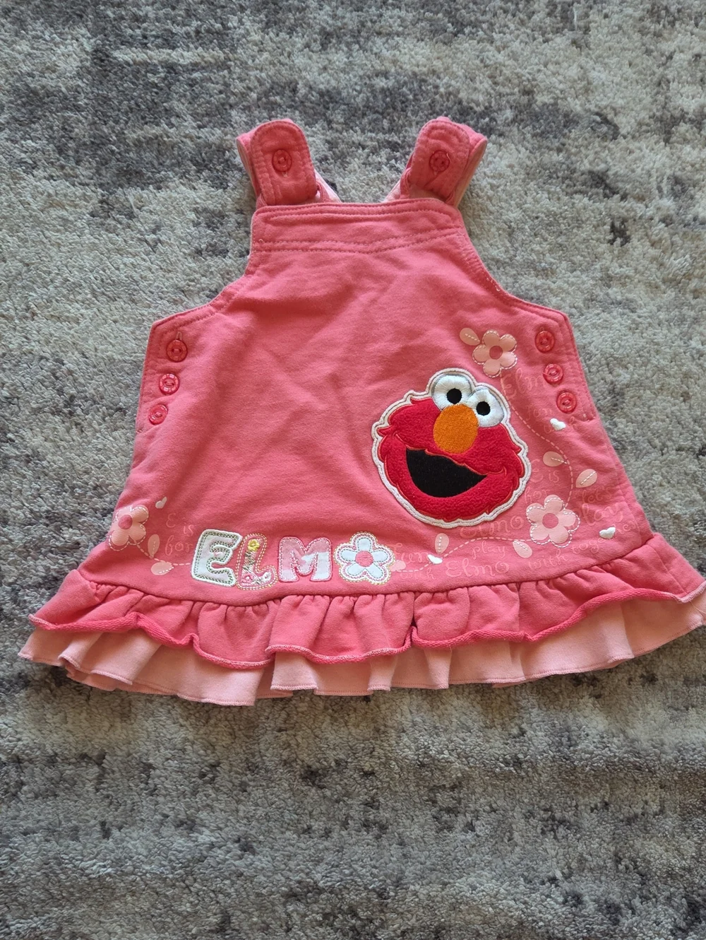 Vintage Sesame Street Elmo's World Pink Ruffle Dress Size 6/9M